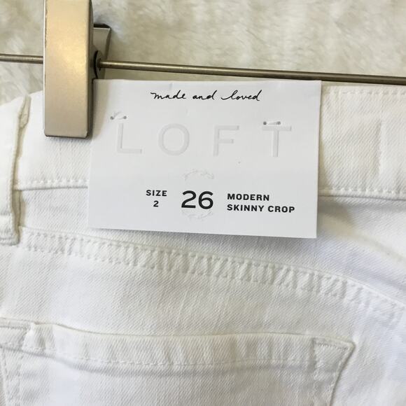 LOFT White Skinny Crop Jeans with Stretch - Picture 7 of 8